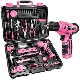 Bs-0815 Jenabom Tool Set Pink Kit With 8v Cordless Drill Box H