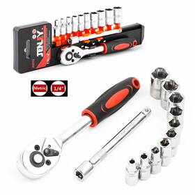 Je0176 Jenley Ratchet Socket Wrench Set 1/4 Inch Drive Mechanic Tool Kit With 4mm-13mm Met