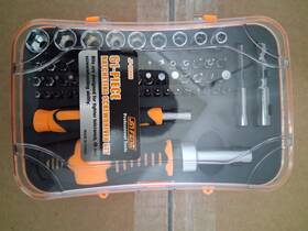 Jf-90888 Jinfeng 61-piece Ratcheting Screwdriver Set Orange Black Bits Socke