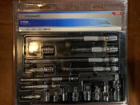 1435408 Jobsmart 037103336736 17pc Tool Accessory Set 1/4 Inch 3/8 1/2 Drive Mm/sae