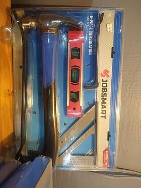 Jobsmart 749394300326 5 Piece Combination Tool Set - 2 Pry Bars Level Hammer Rafter Square