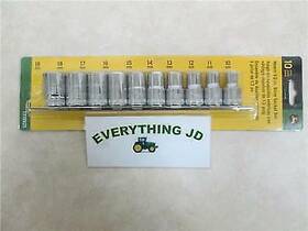 Ty19925 John Deere 10-piece Metric 1/2-inch Drive Socket Set -