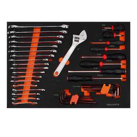 Gjt-820 Jzd 43 Pieces Wrench And Screwdrivers Mechanic Tool Set In Foam Tray