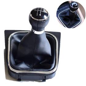 Kakulkomen 782068254143 5 Speed Manual Car Gear Shift Knob With Leather Shifter Boot For Vw Golf