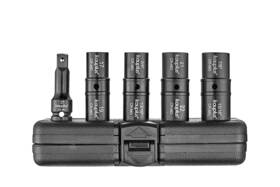Amzst9449 Kauplus 5 Pcs 1/2-inch Drive Flip Lug Nut Socket Set Standard Metric/sae 17-22mm