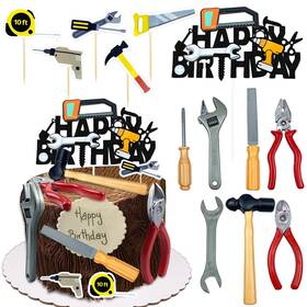 Kdpatfav 720168926478 18pcs Tools Cake Topper Decorations Toolbox Wrench Hammer Mechanic