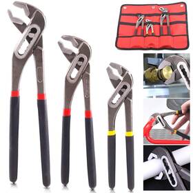 K603 Keadic 3 Pack Adjustable Water Pump Tools 8-12 Inch Groove Pliers Quick-release Crv Steel