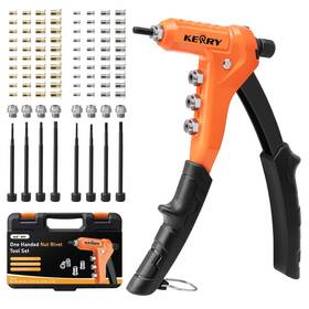 Kerry 747165272872 Rivet Nut Gun Tool One-handed Riveters 9.5 Inch Rivnut Kit With 8 Met