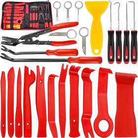 Keze 717661653338 24pcs Trim Removal Tool Set With Pick And Red-auto Kit