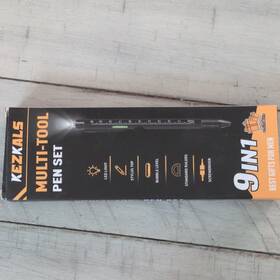 X0034p3ddp Kezkals Multi-tool Pen Set 9-piece Black Led Light Stylus Rulers Screwdriver