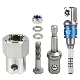 Fc-tj02 Kickfun Upgraded Stainless Steel Top Wind Trailer Jack Drill Adapter With 2 Pcs 1/2 I