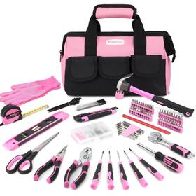 Kingtool 673658100554 275-piece Pink Tool Set - Kit With 12 Inch Wide Mouth Open St