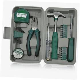Kisiqi Hs-8pctk-001 Tool Kit 8 Piece Home Repair Set With Tape Measure Hex Keys Pliers Green