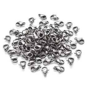 Kissitty Stas-ab10-1#-kissitty 200 Stainless Steel Lobster Claw Clasps 10x6x3mm Bracelet Necklace C