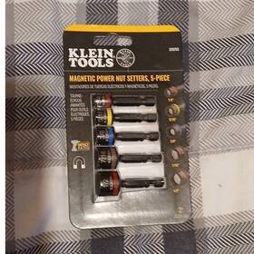 Klein Tools 32926s Multicolor 5pc Set Magnetic Power Nut Setters Chrome Finish
