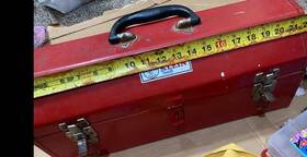 54404 Klein Tools Tool Box Red Metal With Tray Made In Usa Vintage