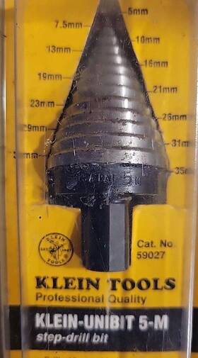 59027 Klein Tools Step Drill Bit Inch 5mm To 35mm Hole Sizes