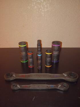 68216 Klein Tools Flip Impact Socket And 4-in-1 Ratcheting Wrench Sets