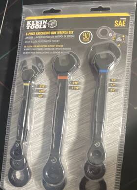 69408 Klein Tools 8-piece Ratcheting Box Wrench Set Sae 90 Tooth 4 Arc Swing