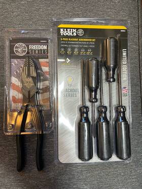 D20009ne24 Klein Tools Tool Limited Edition Blackout Screwdriver Freedom Series Linesman Pliers