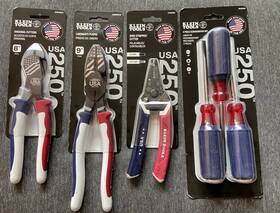 Klein Tools D2000ne250 250th Anniversary 6pc Mixed Tool Set Red White Blue Diagonal Lineman