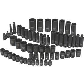 2462145 Klutch Impact Socket Set 59-pc. 3/8- And 1/2-drive Sae/metric