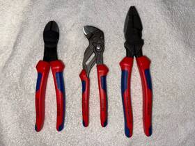 7122-200 Knipex 3 Piece Pliers Set Comfortgrip Diagonal Cutter Linesman And Wrench