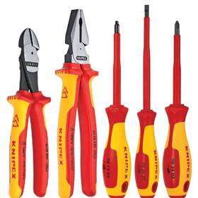 Knipex 843221005566 5-pcs Plier Screwdriver Tool Set 1000-volt Insulated Precision Hand