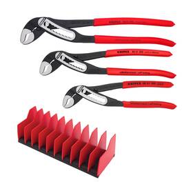 Knipex 843221023935 3 Pc Alligator Pliers Set With 10 Tool Holder