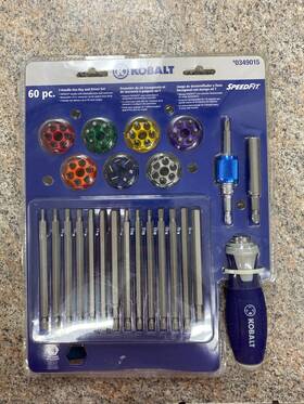 0349015 Kobalt New 60 Piece Driving Hand Tool Multi-bit Screwdriver Set