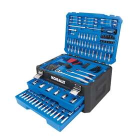 Kobalt 099198523217 277-piece Standard Sae Metric Polished Chrome Mechanics Tool Set Hard Case