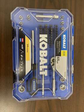 2474044 Kobalt 65-pc Sae And Metric Polished Chrome Mechanics Tool Set