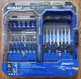 2547612 Kobalt Xtr Speedfit Impact Driver Bit Set 35pc Hard Case Black Oxide Finish