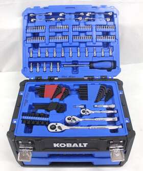 52296 Kobalt 257-piece Standard Sae And Metric Polished Chrome Mechanics Tool Set