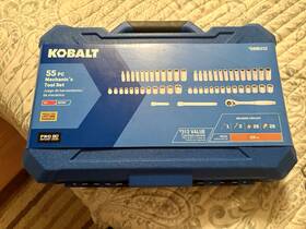 53342 Kobalt New 55 Pc Sae Metric 6 Pt Socket Tool Set 90-tooth 3/8 Inch Ratchet