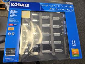 6525270 Kobalt 53345 238 Pc Standard Sae Metric Mechanics Tool Set With Foam Trays