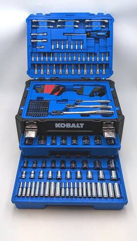 53414 Kobalt #53414 297-piece Standard Sae And Metric Polished Chrome Mechanics Tool Set