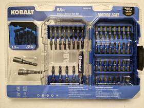6506749 Kobalt 65-piece Impact Driver Bit Set Torsion Zone Box Model