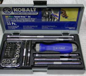 68702 Kobalt Tools 33pc 1/4 Inch Drive Sae/metric Ratchet Driver Set #68702