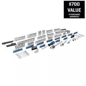 Kobalt 705353389795 320-piece Standard Sae And Metric Polished Chrome Mechanics Tool Set