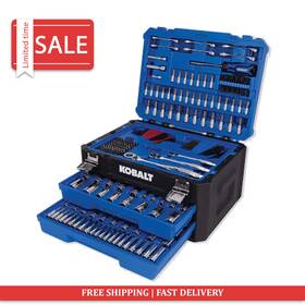 Kobalt297pc Kobalt 297-piece Standard And Metric Polished Chrome Mechanics Tool Set With Case