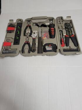 Kronus 6402910 55pc Home Repair Tool Set With Hard Case Sae/metric Chrome