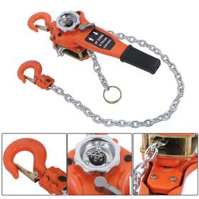 Law160278 Labwork 3/4 Ton 1650lbs Manual Lever Chain Hoist 5ft G80 For Garage Factory Dock
