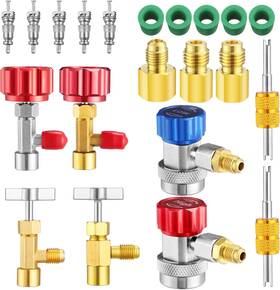 Leriton 313104130185 21 Pcs Ac R134a Adapter Tool Kit Can Tap 134a Quick Coupler Self Sealing