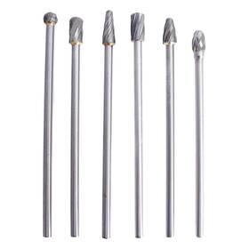 Liguvcy Li-02-cy 10mm Rotary Aluminum Cut Burr 6pcs 6mm 1/4 Inch Shank 150mm Long Reach Carbi