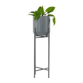041935 Litton Lane Cosmoliving By Cosmopolitan 42 Inch X 13 Gray Metal Modern Planter