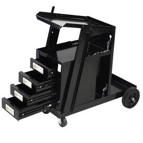 Liveditor 698459550636 4 Drawers Portable Wheels Steel Welding Cart Black