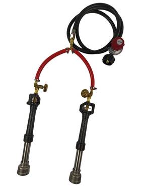 Lsmiitth 706696400598 Double Propane Forge Burners With Gas Hose And Regulator For Blacksmith Knife