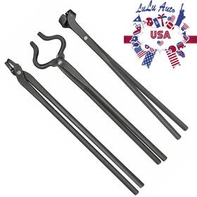 Luqp327 Lu-auto Knife Making Tongs Set Tools Blacksmith Bladesmith Assembled Anvil Forge 3pcs