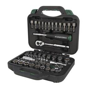 Mo67204 Masterforce 65 Piece Set Vanadium Steel 1/4 Inch And 3/8 Drive Sae Metric Mechanics Hand Tool